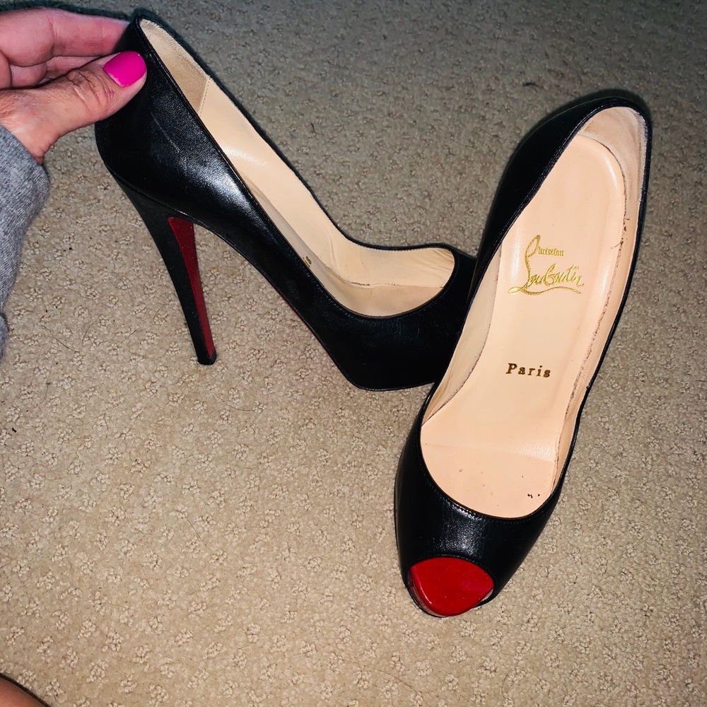 Christian Louboutin peep toe heels